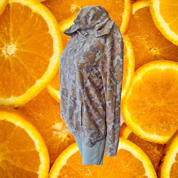 Gerry Pink White Tan Camo V Neck Hoodie Size Medium - Picture 9 of 9